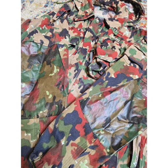 Vintage 70's Swiss M70 TAZ 83 Alpenflage Camo Coat Jacket Switzerland Army - Picture 2 of 9